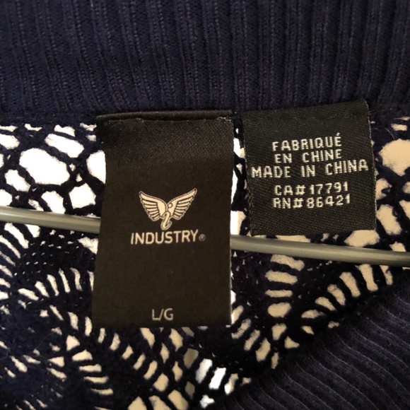 Long Navy Blue Sweater Dress-  lacy/crochet detail (large) - Picture 7 of 7